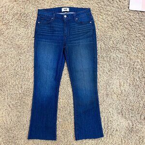 PAIGE Manhattan Women's Cropped Jeans in Louisa Wash Size 30 Raw Hem